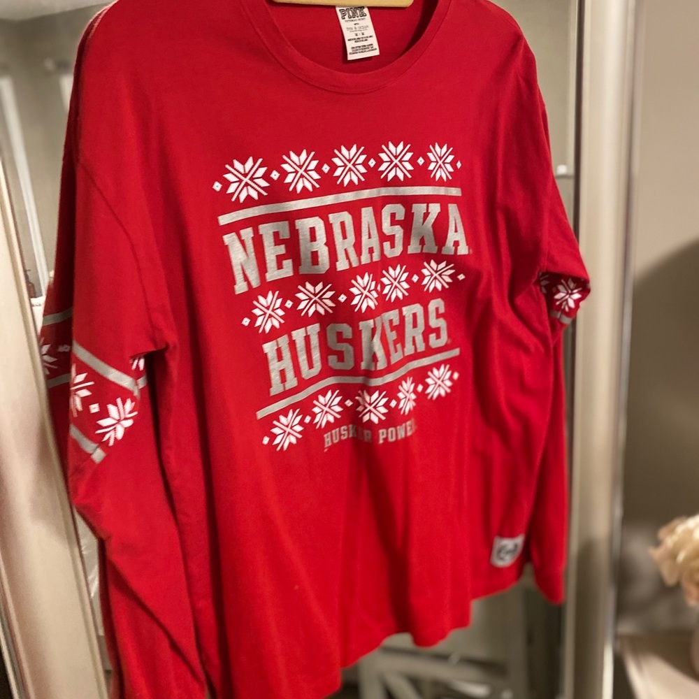 PINK Nebraska Husker Holiday Shirt